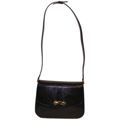Elegant Black Gucci Lizard Shoulder Bag with Adjustable Strap SPRING!