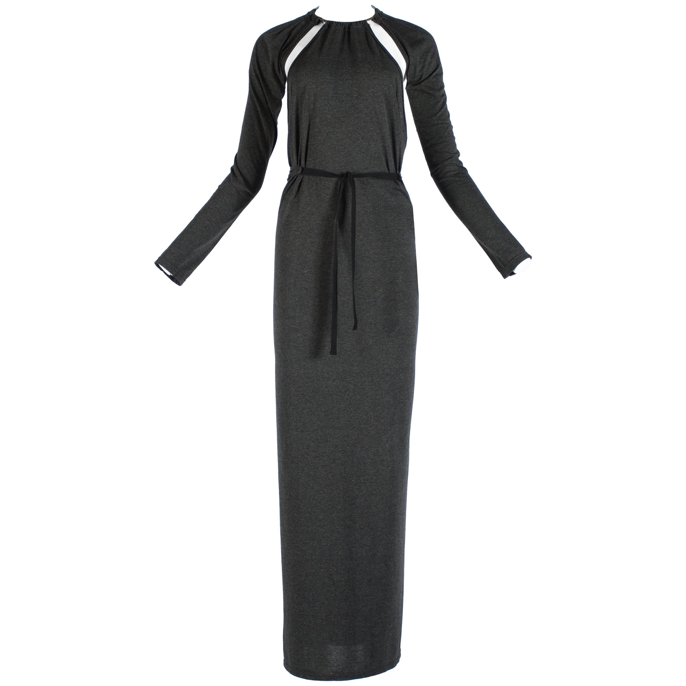 grey cotton maxi dress