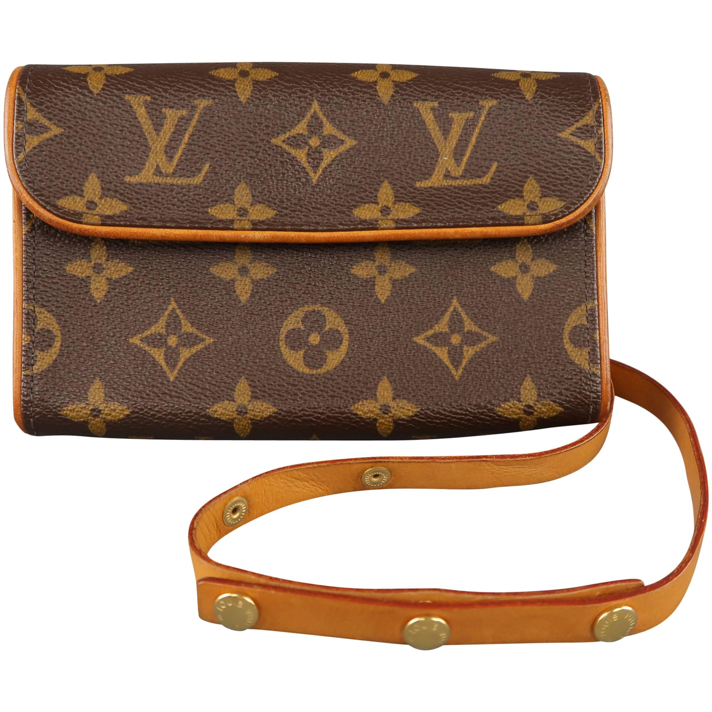 LOUIS VUITTON Brown Monogram Pochette Florentine Fannypack Belt Bag
