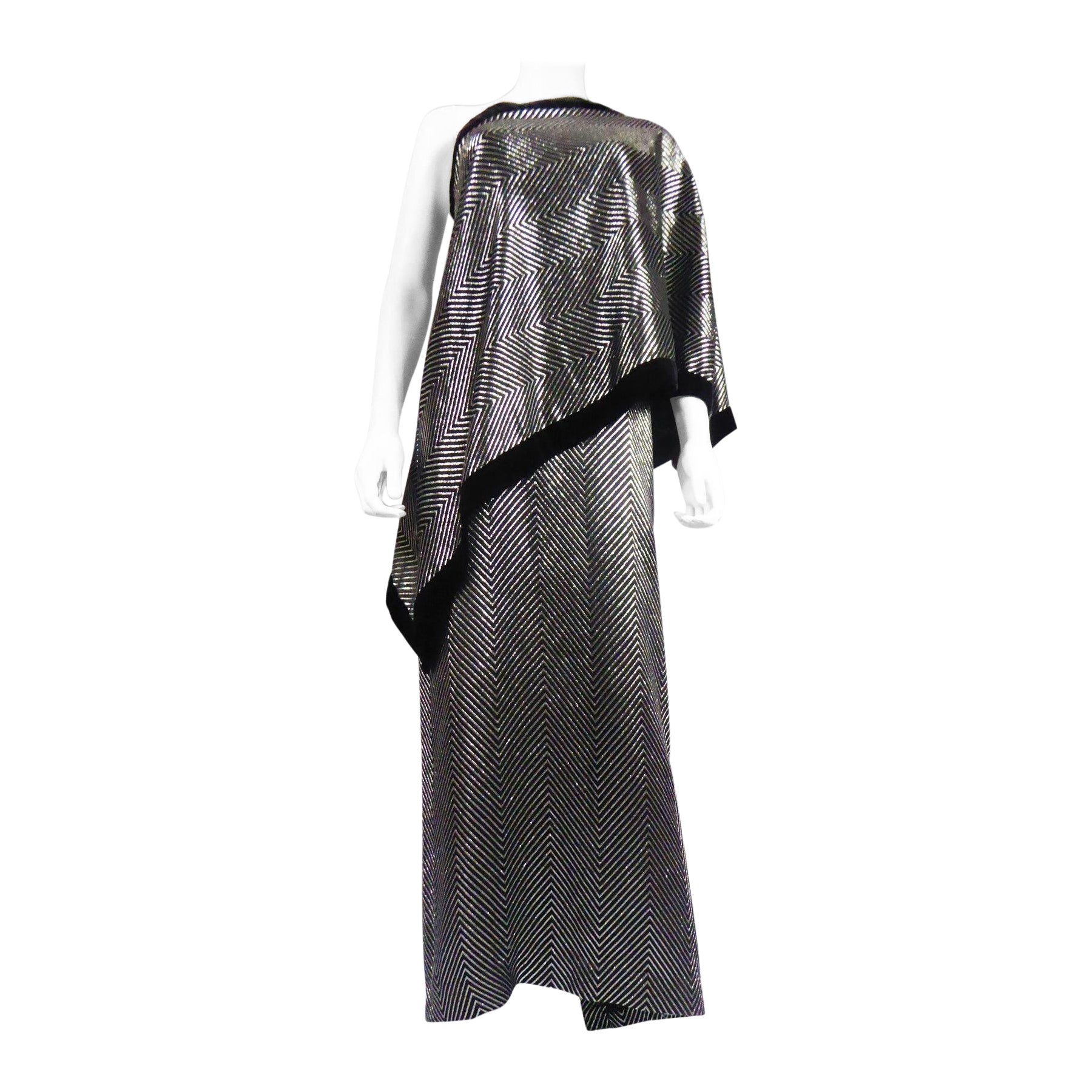 A Gucci Silver Lamé Evening Dress, Circa 1990 For Sale