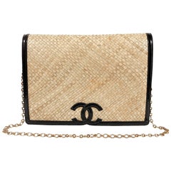 Vintage Chanel Raffia Woven Flap Bag by Amen Wardy