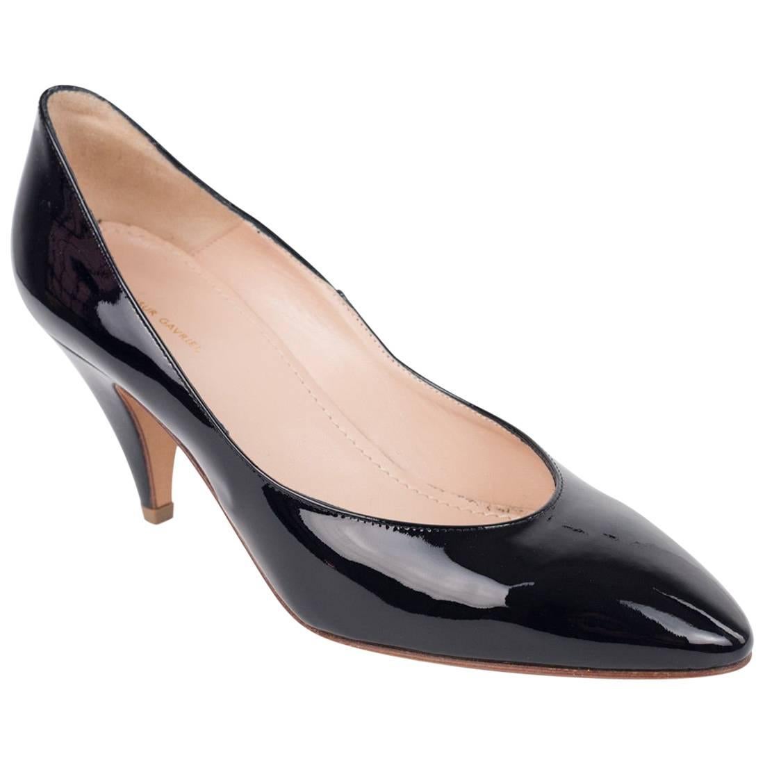 Mansur Gavriel Black Patent Leather 65mm Classic Heels For Sale
