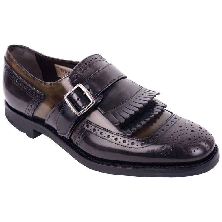 Church�s Shanghai 5 Charcoal Gray Polished Fringe Shoes