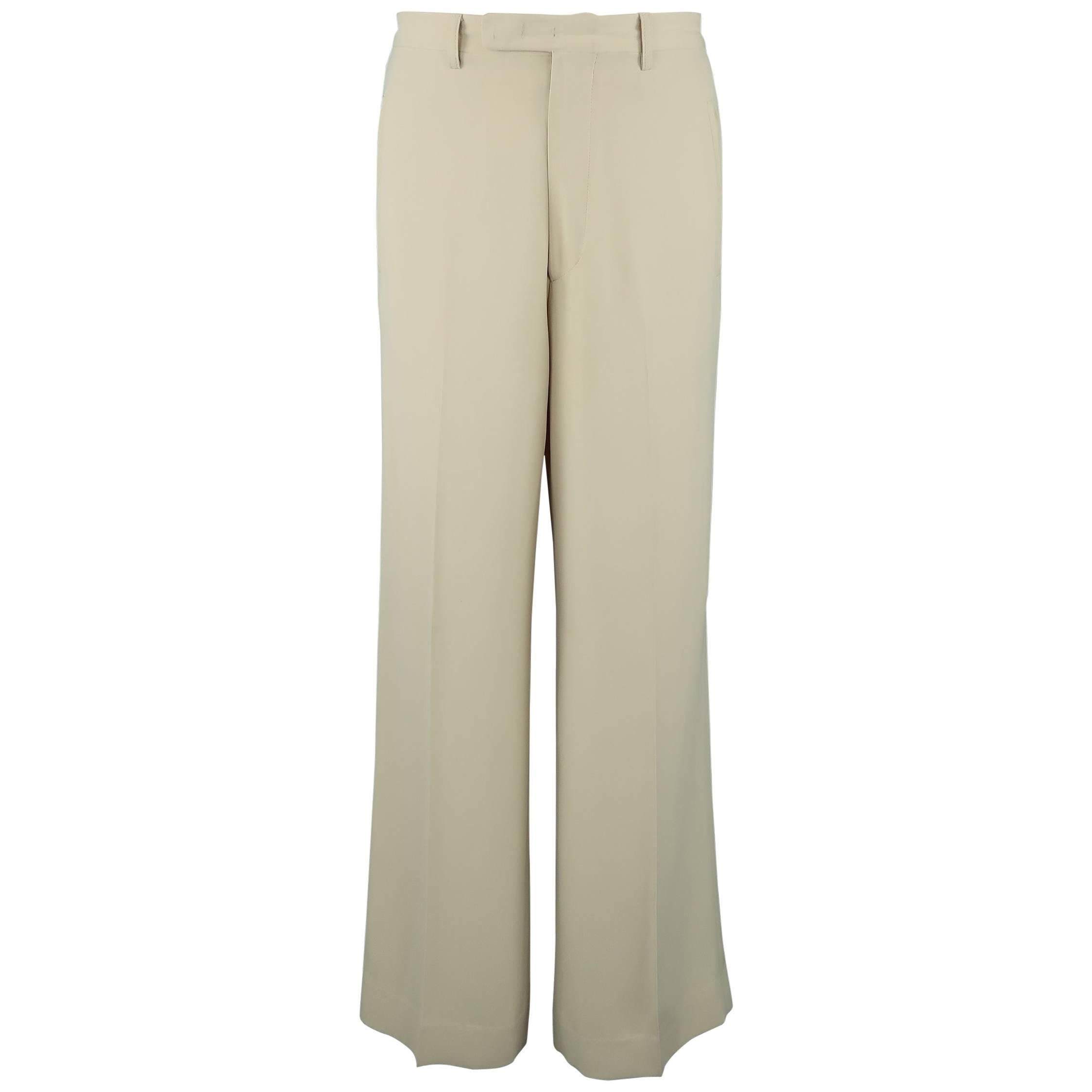 Jean Paul Gaultier Classique Men's Cream Khaki Twill Dress Pants at ...