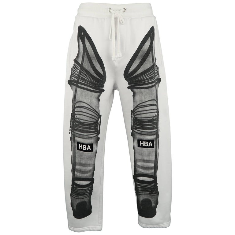 Men's HOOD BY AIR Size M White Black Astronaut X Ray Print Cotton  Sweatpants For Sale at 1stDibs | hood by air