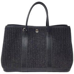 Hermes Garden Party Grey Felt and Leather 30 With Shoulder Strap, 2011