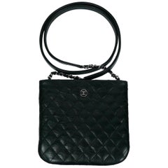 Chanel Quilted Black Leather Employee Uniform Crossbody Bag 