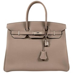 Hermès Etain Togo 35 cm Birkin Bag- Palladium Hardware