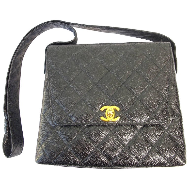 Chanel Black Caviar Shoulder Bag at 1stDibs