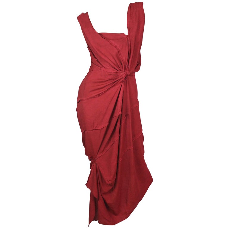 Andreas Kronthaler for Vivienne Westwood Burgundy Cartie Dress A / W ...