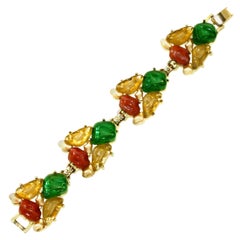 c1950's Large Mixed Stone Bracelet by Bergere