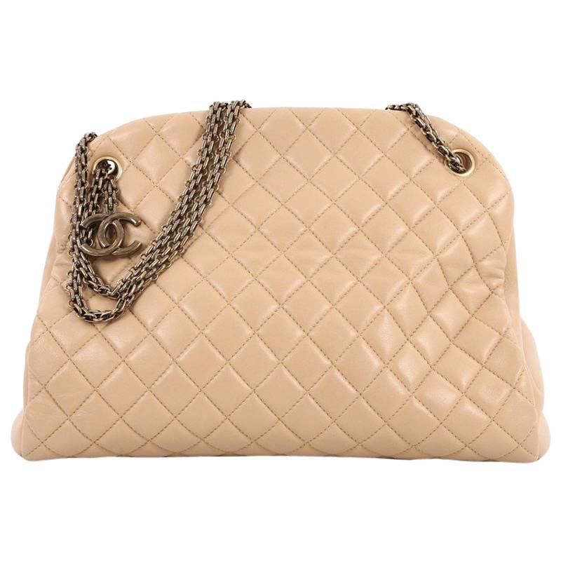 Chanel Just Mademoiselle Handbag Quilted Lambskin Large