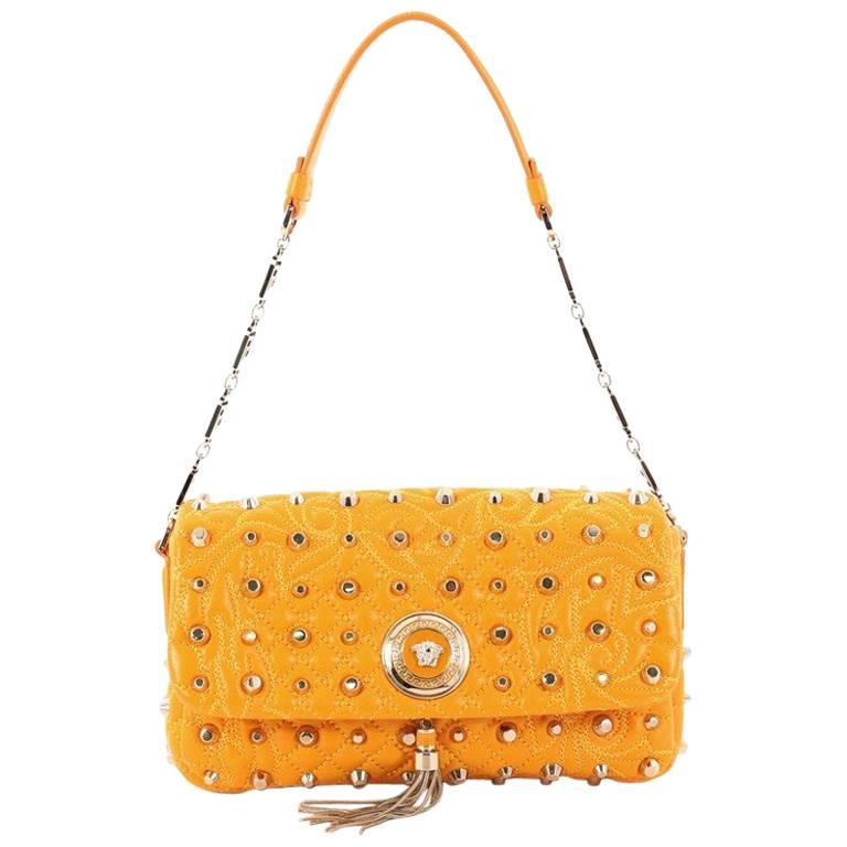 Versace Vanitas Medea Flap Bag Studded Barocco Leather