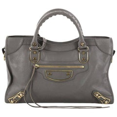 Balenciaga City Classic Metallic Edge Handbag Leather Medium