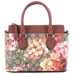 Gucci Linea A Convertible Tote Blooms Print GG Coated Canvas Mini