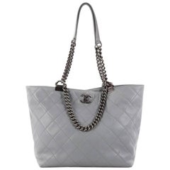 Chanel Shopping In Chains Tote Quilted Calfskin Small