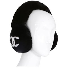 Chanel Fur Ear Muffs with CC Logo, contemporary