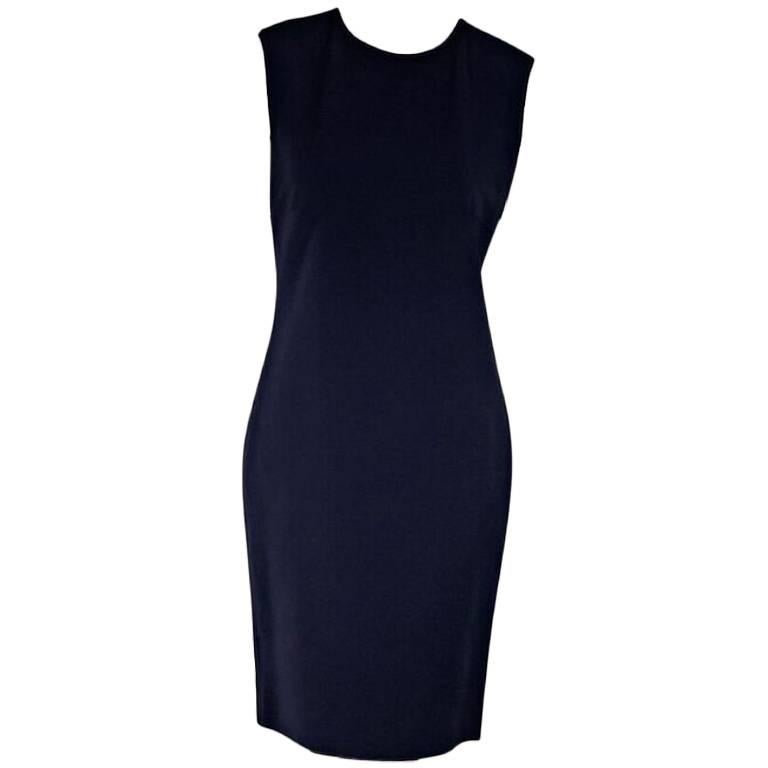 Lanvin Navy Blue Sheath Dress For Sale at 1stDibs