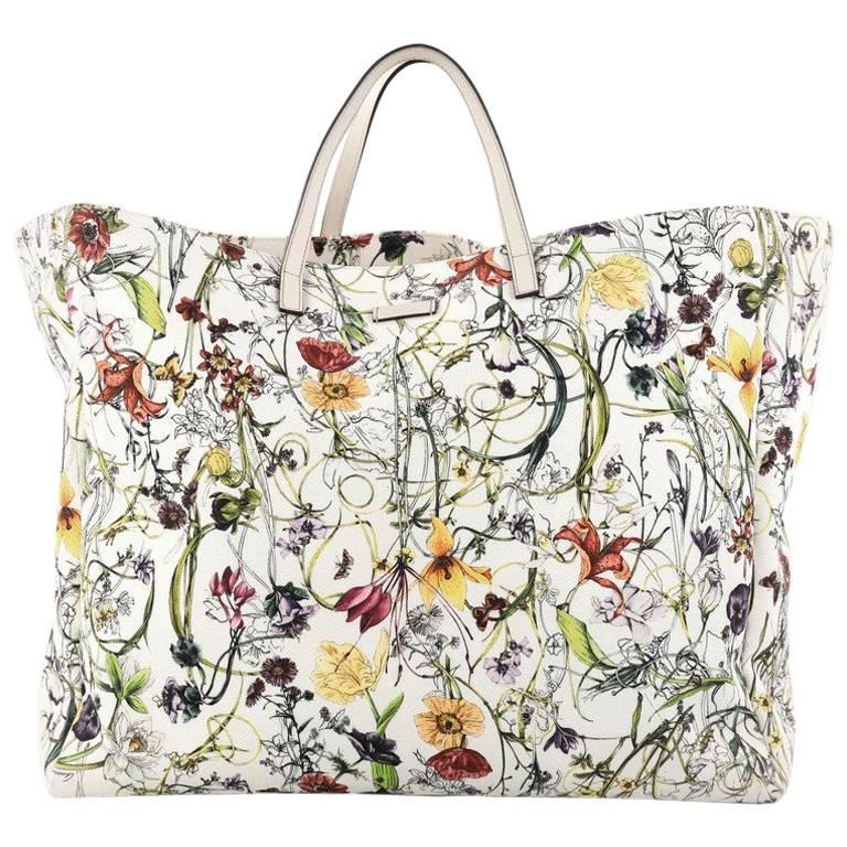 Gucci Open Tote Flora Canvas Large