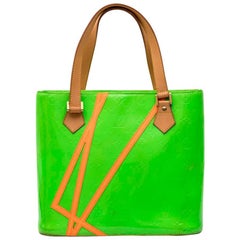 LOUIS VUITTON 'Houston' Bag in Fluo Green Monogram Patent Leather