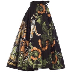 Retro 1950s Hand-Painted Mexican Circle Skirt