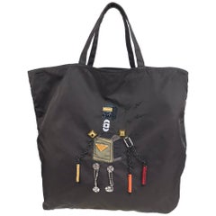 Prada robot applique nylon tote bag