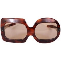 Pierre Cardin Vintage Tortoise Sunglasses with Whimsical Square and Round Lenses