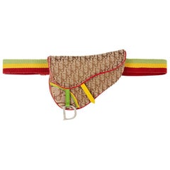 Christian Dior Brown Monogram Canvas Rasta Saddle Belt Bag, 2004 