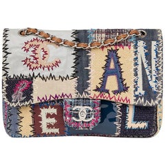 2010s Chanel Multicolour Patchwork Multi-Fabric Jumbo Flap Bag