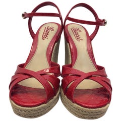 Gucci Red Patent Leather Wedge