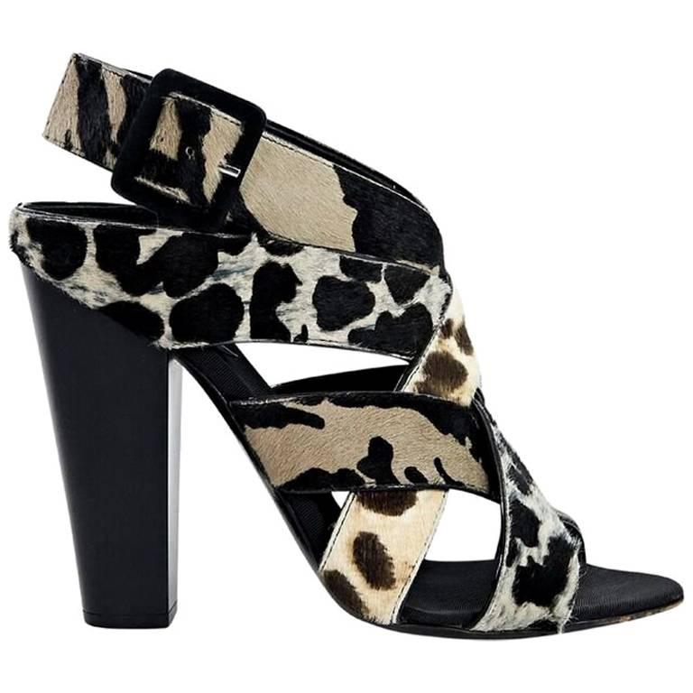 Multicolor Giuseppe Zanotti Printed Pony Hair Slingbacks