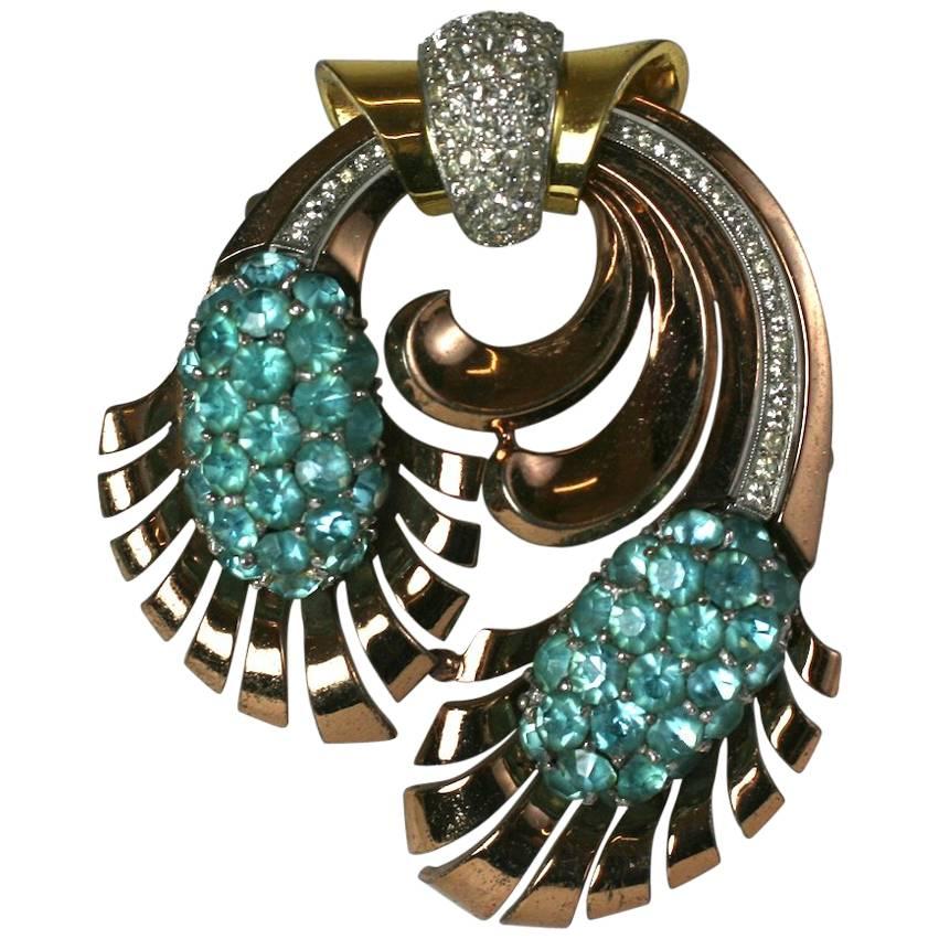 Pennino Retro Swirl Brooch For Sale