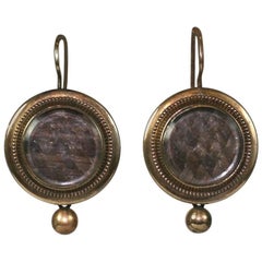 Victorian Memorial Hair Locket Earrings