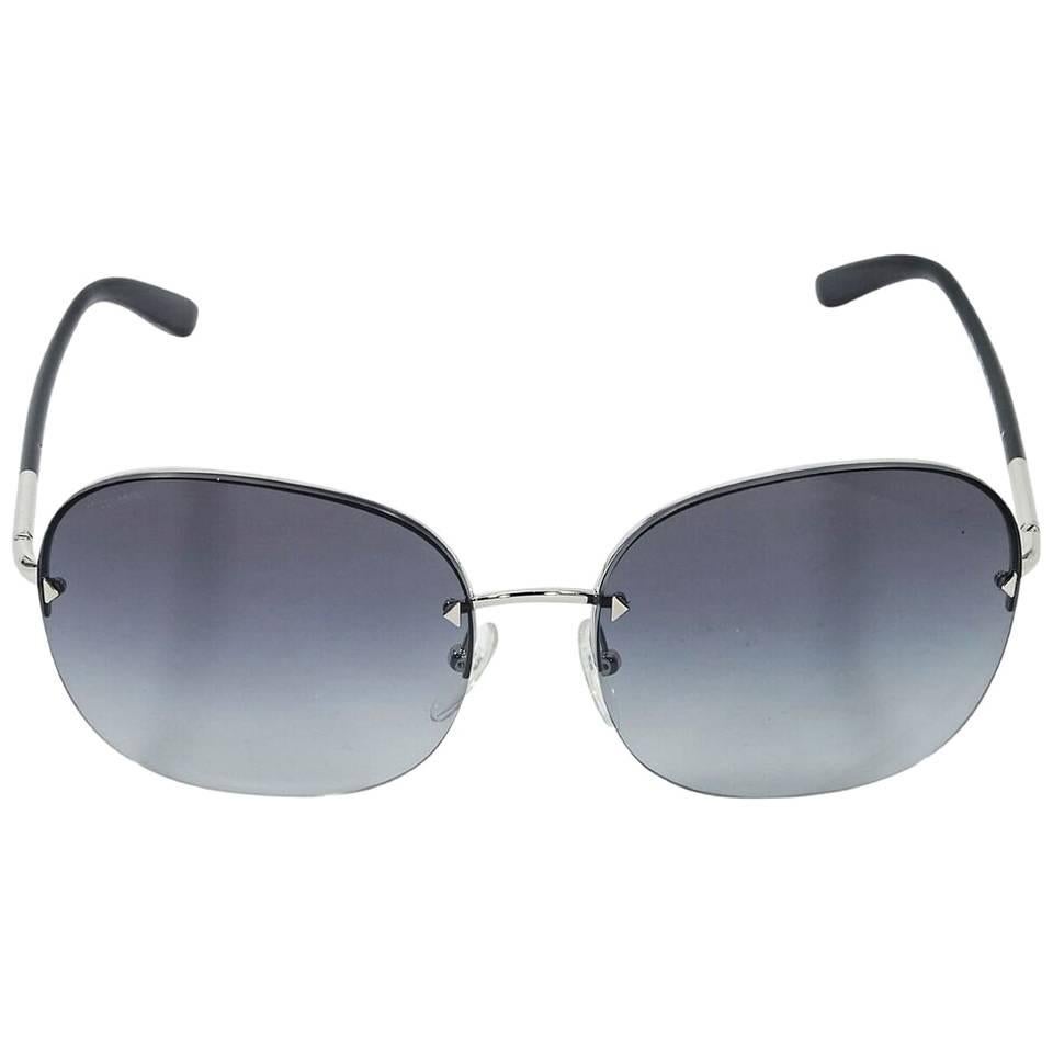 Blue Prada Frameless Square Sunglasses