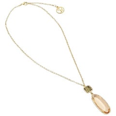 Goldtone Carolina Herrera Crystal Pendant Necklace