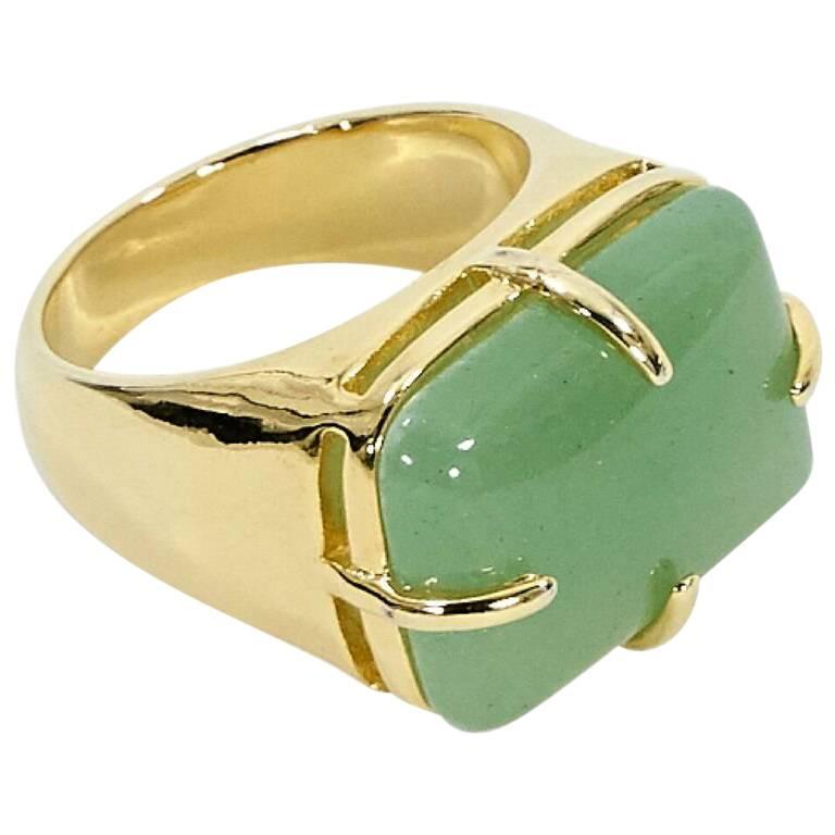 Green Carolina Herrera Stone Cocktail Ring