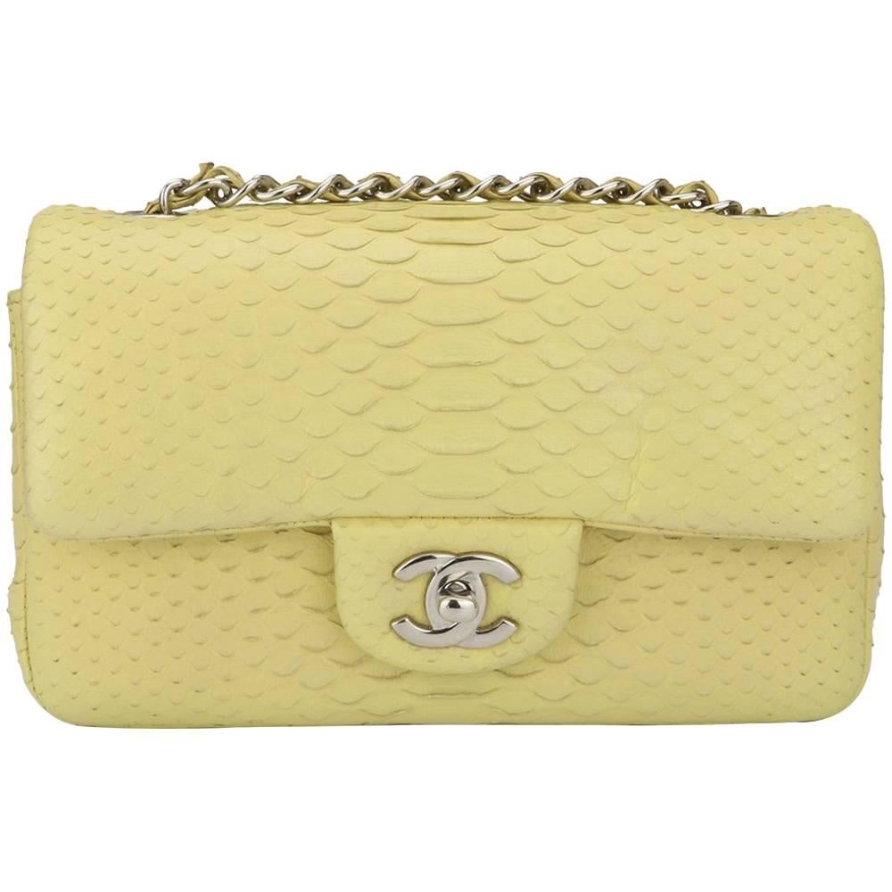 Chanel Yellow Python Rectangular Mini Bag with Silver Hardware, 2014