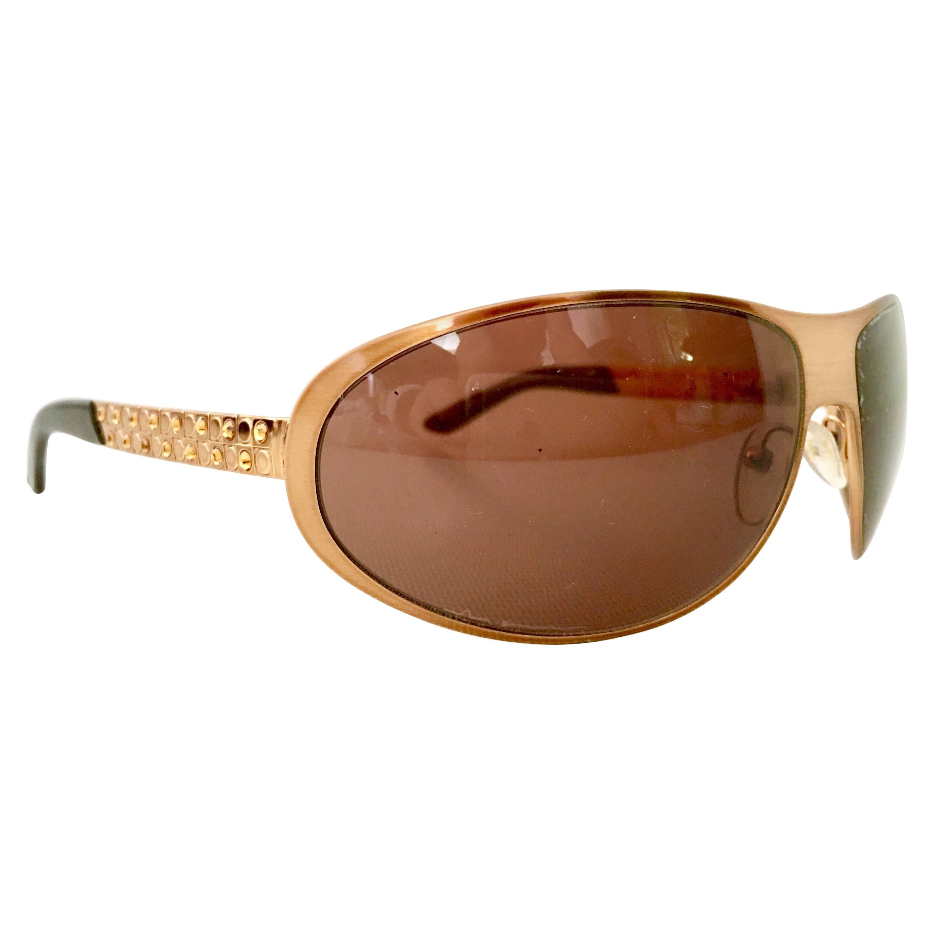Prada Italy Rose Gold Swarovski Crystal Sunglasses 
