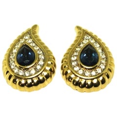 Vintage 1980's Large Clip Earrings by Nina Ricci