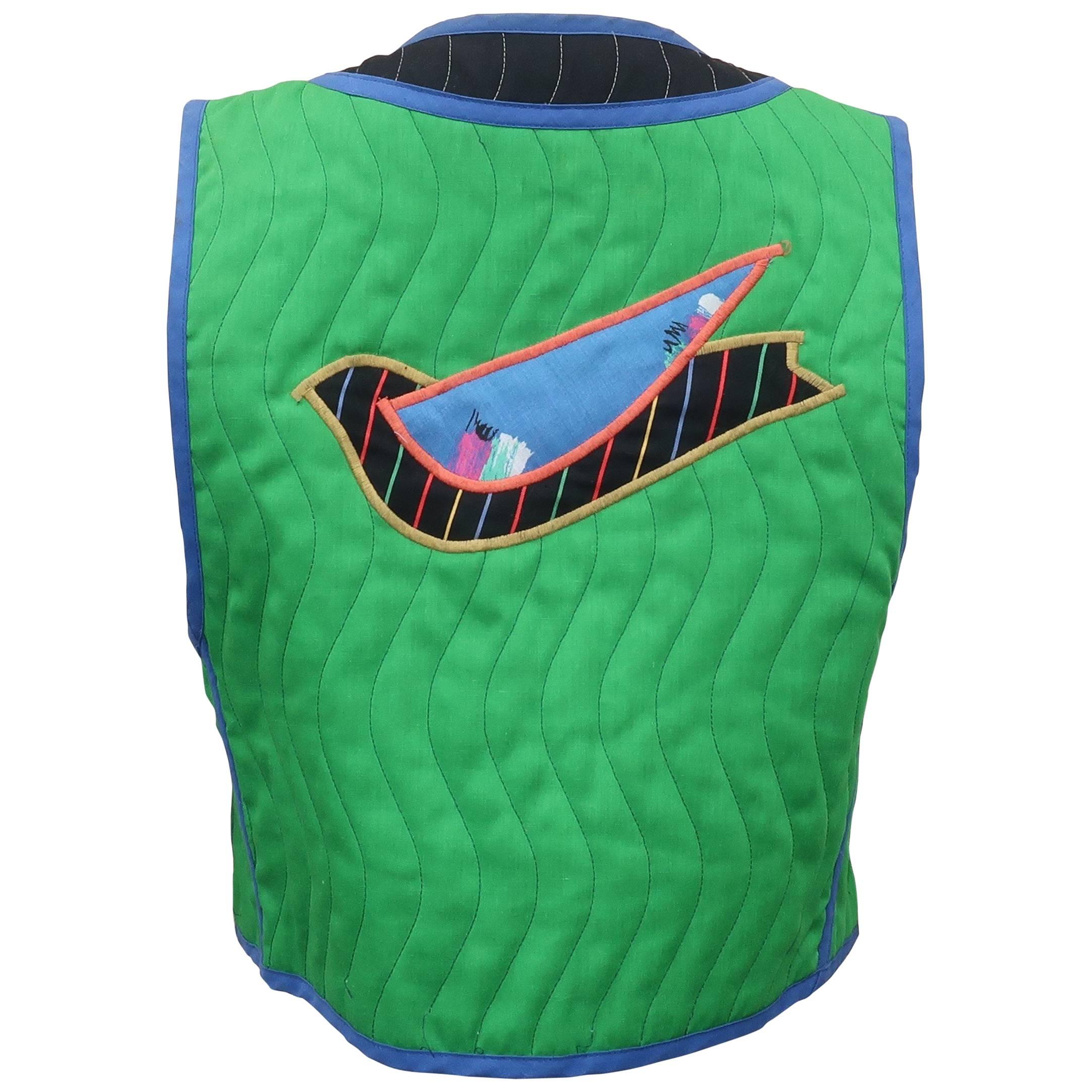 1980's Jeanne Marc Quilted Bird Vest