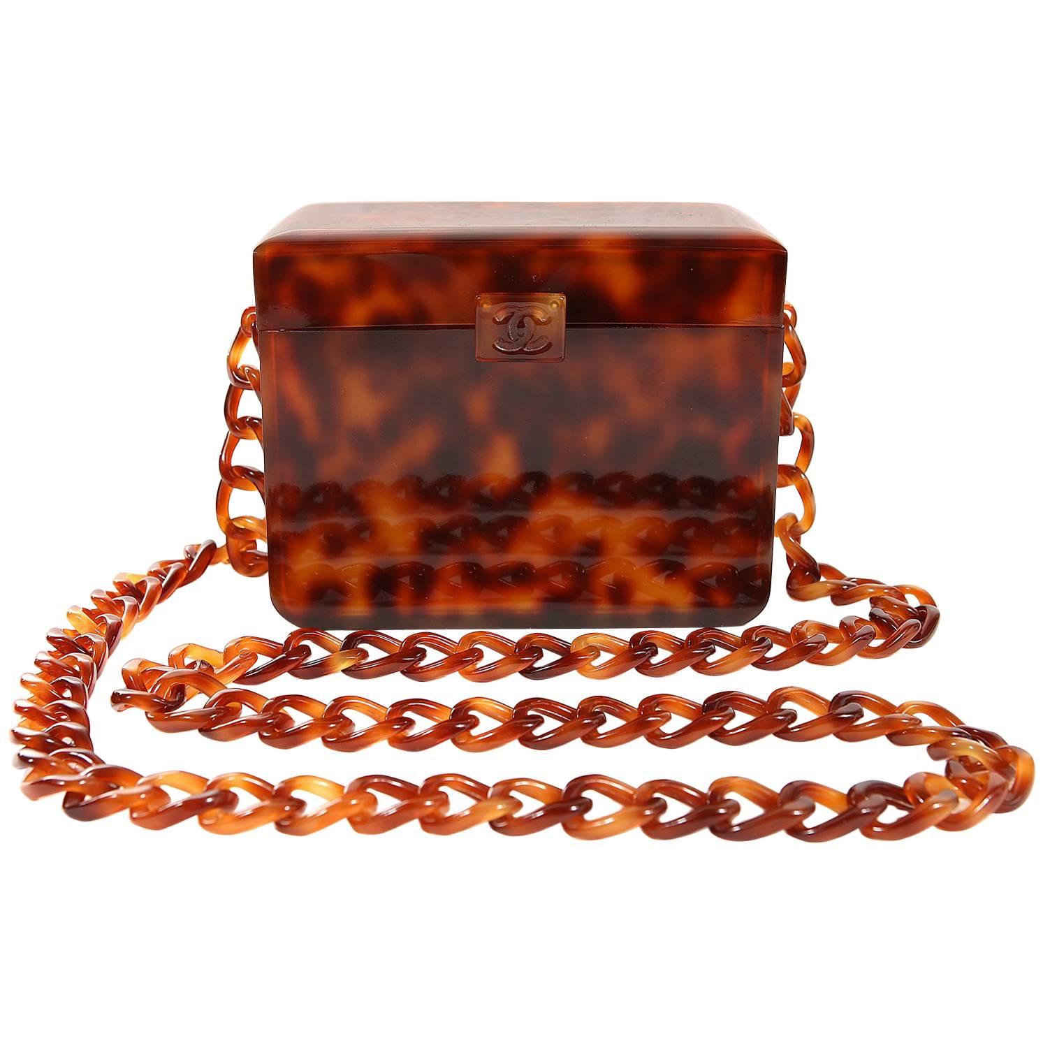 Chanel Tortoise Pattern Resin Chain Bag