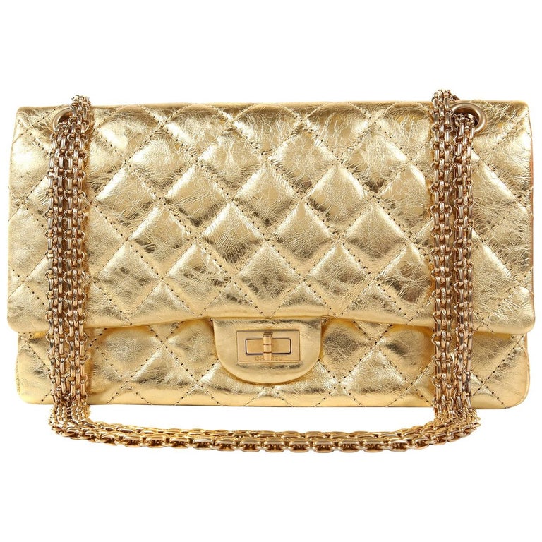 gold chanel pouch bag