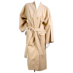 Retro Halston Beige Ultrasuede Coat circa 1970s