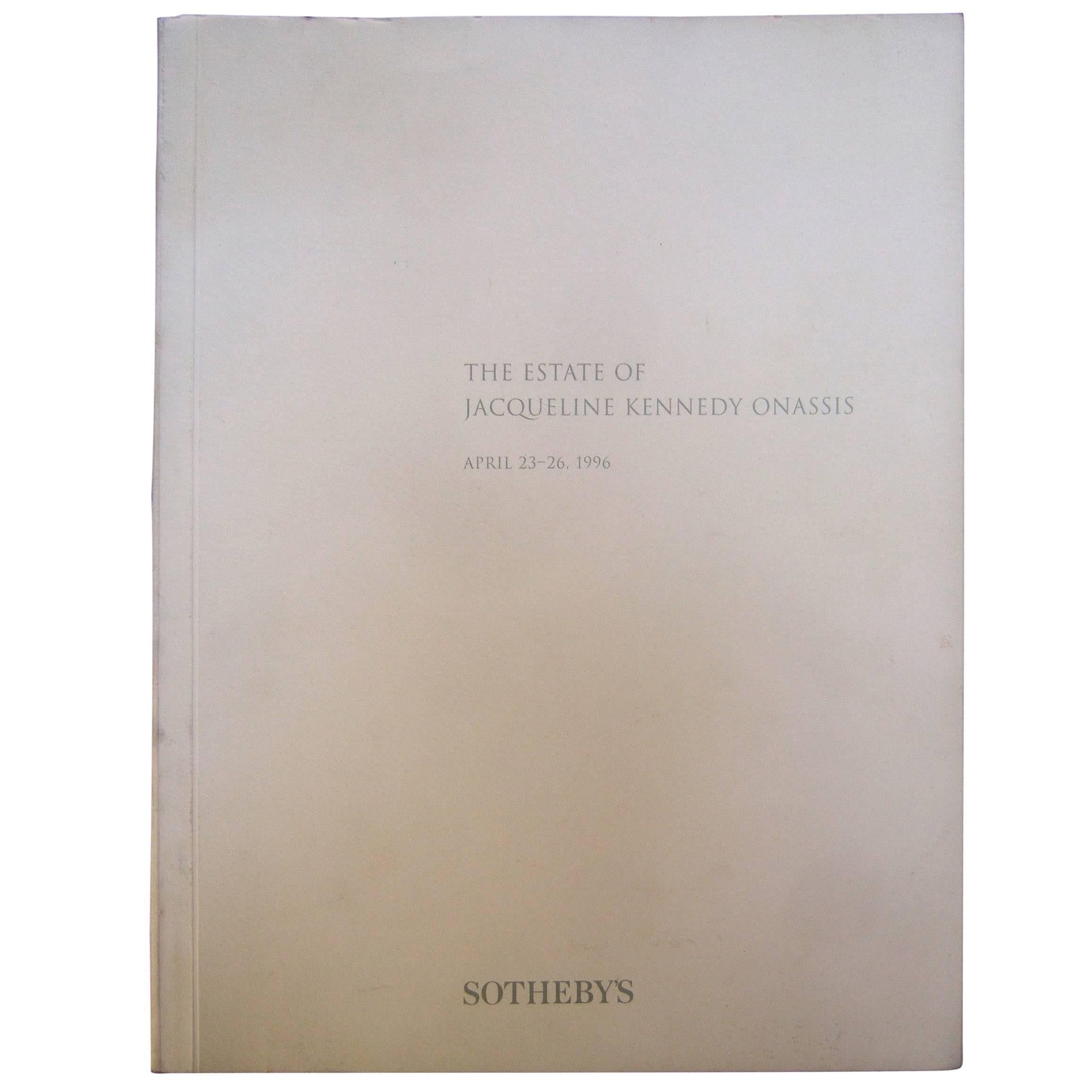 Sotheby's Estate Catalogue of Jacqueline Kennedy Onassis circa 1996  