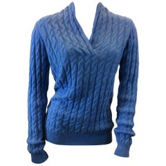Kinross Cashmere Blue Sweater NWT
