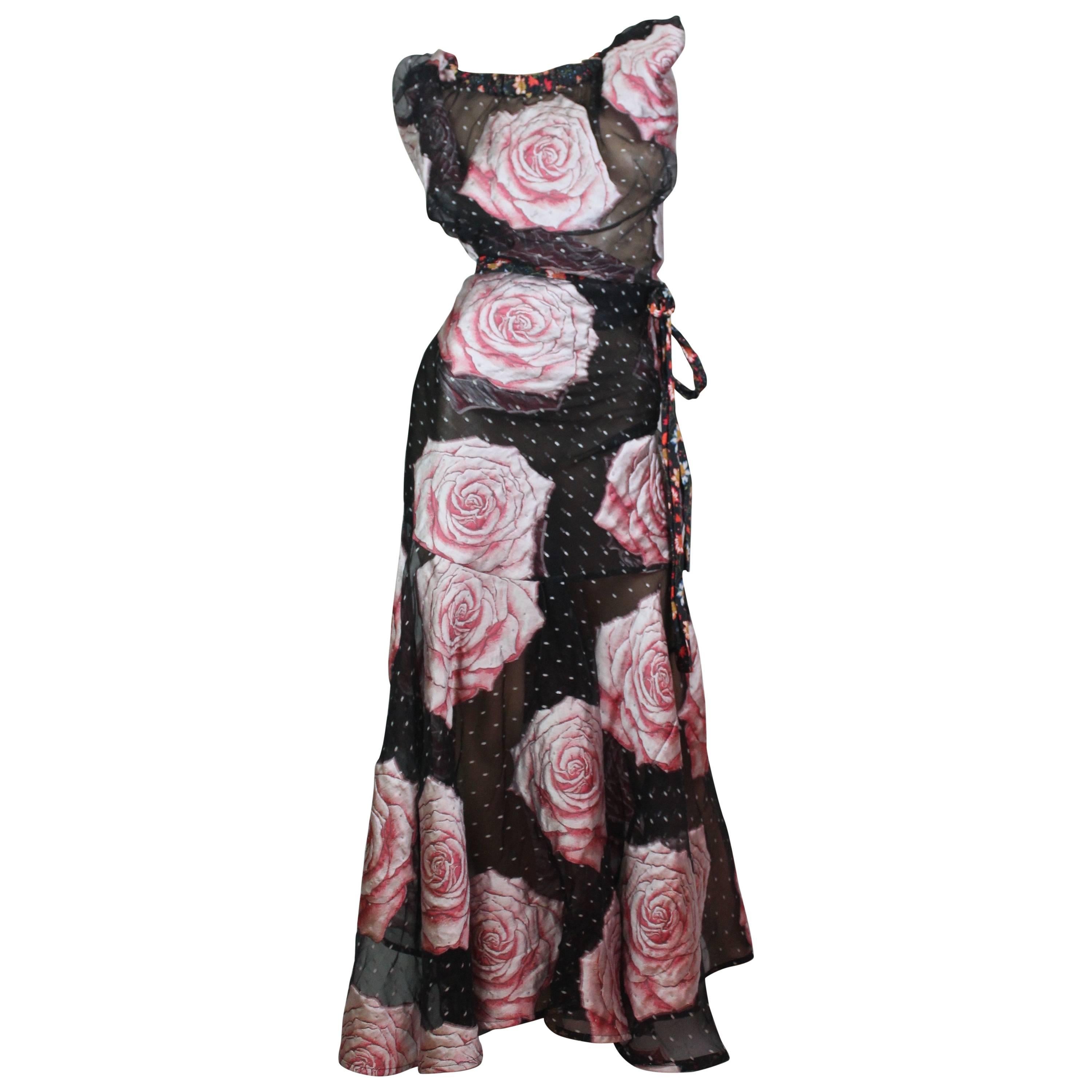 Vivienne Westwood Gold Label Glenn Dress with Rose Print, A / W 2015  For Sale