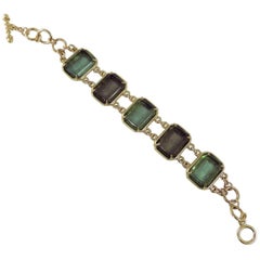 Bronze and engraved Murano glass bracelet by Patrizia Daliana