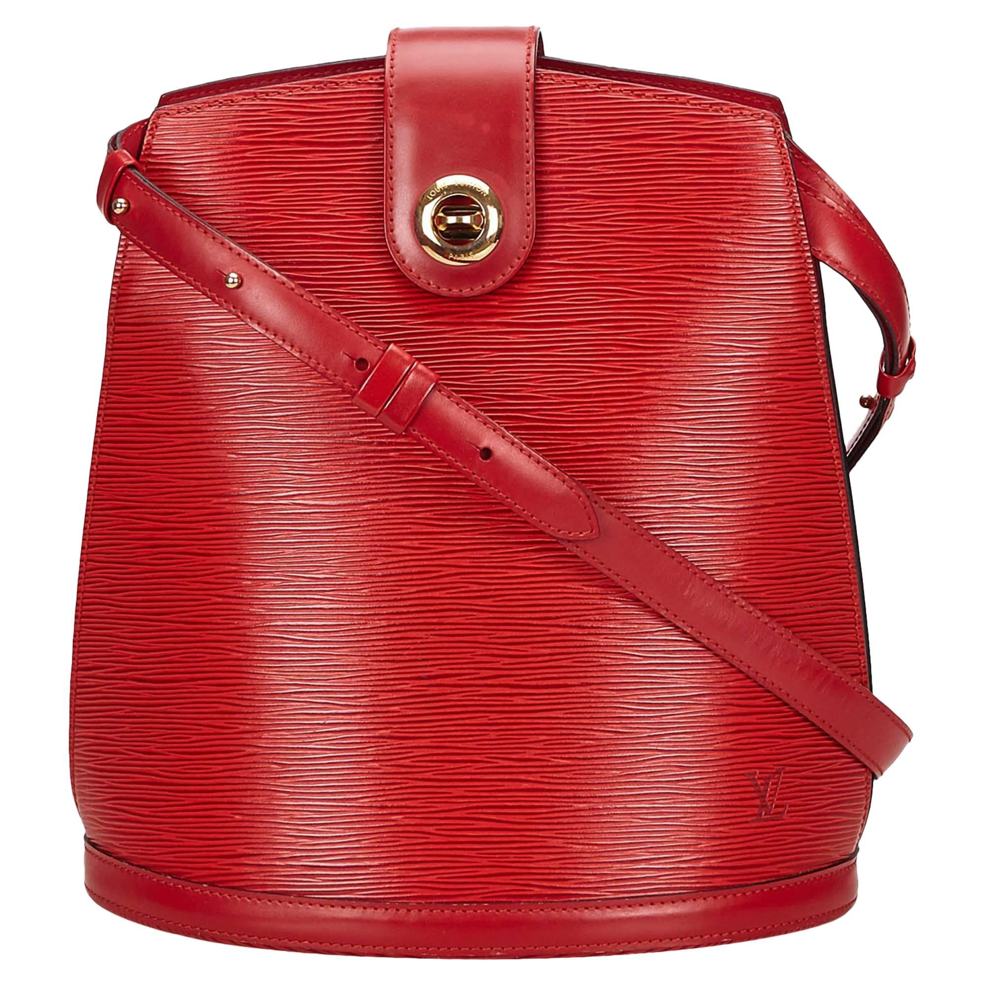 Louis Vuitton Red Epi Leather Cluny Shoulder Bag
