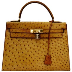 Hermes Kelly Bag Ostrich Leather 32cm