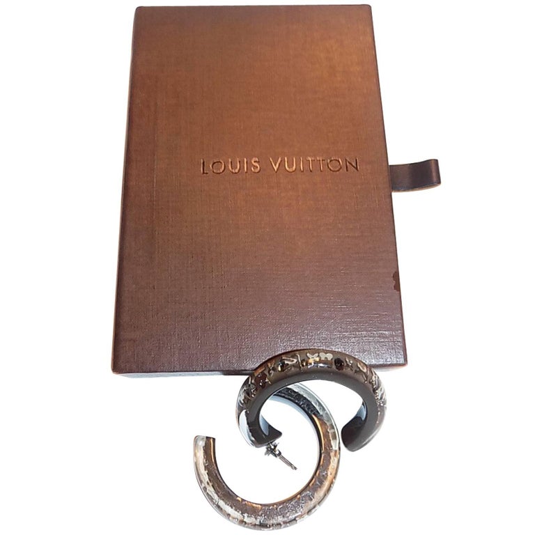 Louis Vuitton Brown Resin Monogram Inclusion Hoop Earrings at 1stDibs  silver  lv hoop earrings, louis vuitton monogram hoop earrings, louis vuitton  silver hoop earrings